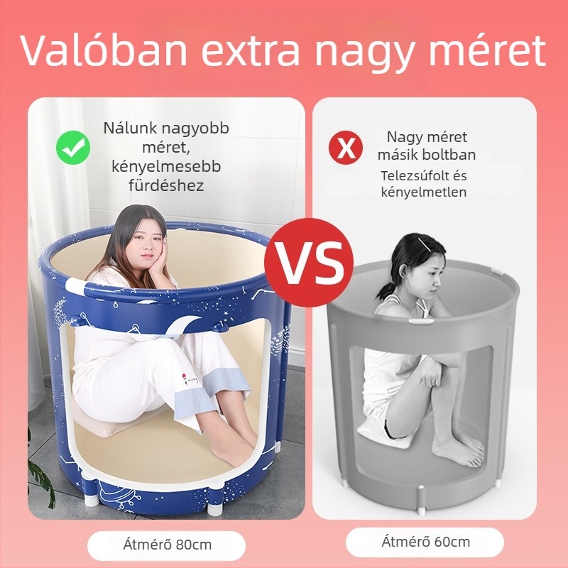 Vastagított összecsukható nylon fürdőkanna felnőtteknek – otthoni használatra