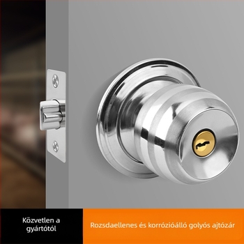 Gömbzár ajtózár, rozsdamentes acélból, modell 5831, általános célú belső faajtókhoz