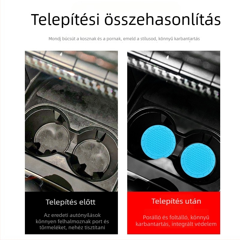 Autó pohár alátét PVC-ből méhsejt szerkezettel, Haoli logó nyomtatva, csúszásmentes