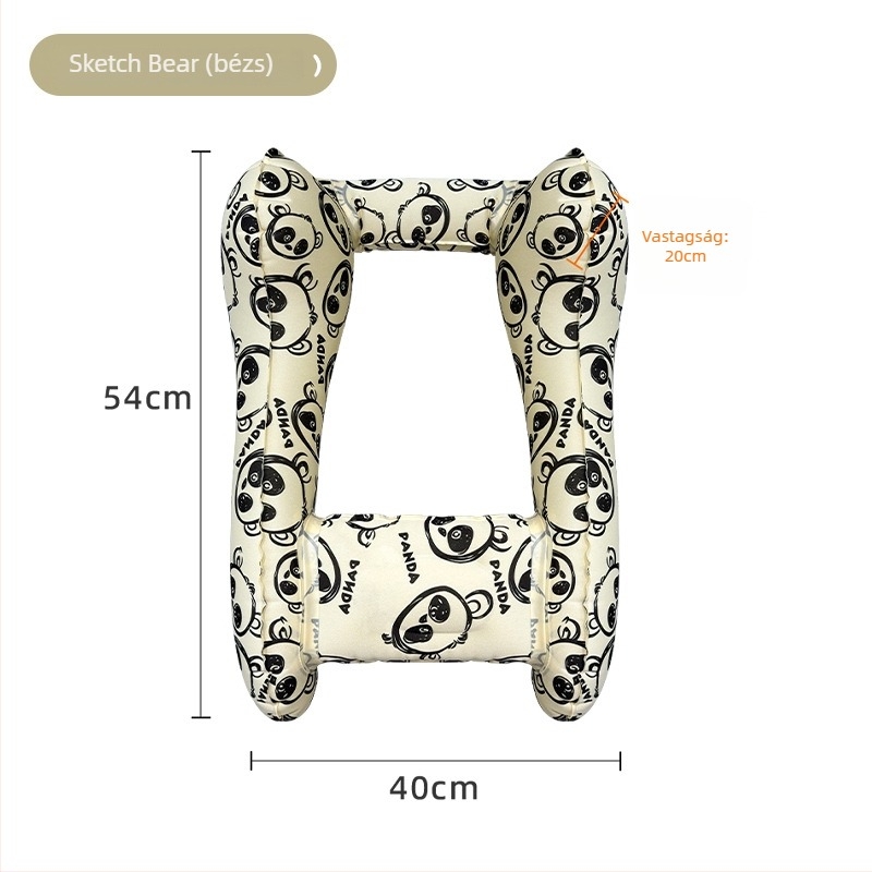 Gyerekek autóba való párna - hordozható, felfújható fejpárna, TPU anyag, minden évszakban használható, aranyos stílus, univerzális kompatibilitás