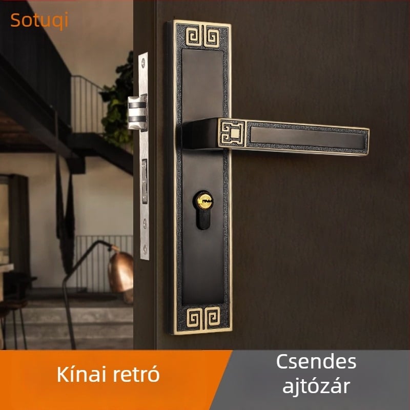 Beltéri ajtókhoz való kilincs-zár, univerzális, cinkötvözet, modell X9898, új kínai stílus