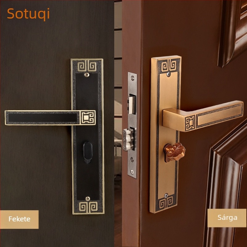 Beltéri ajtókhoz való kilincs-zár, univerzális, cinkötvözet, modell X9898, új kínai stílus