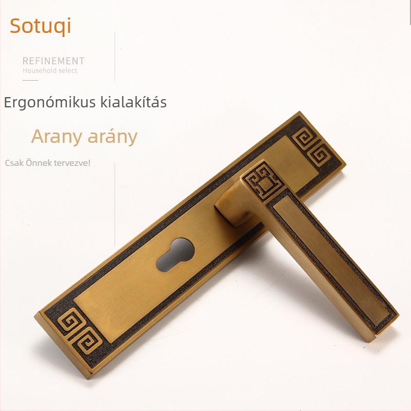 Beltéri ajtókhoz való kilincs-zár, univerzális, cinkötvözet, modell X9898, új kínai stílus