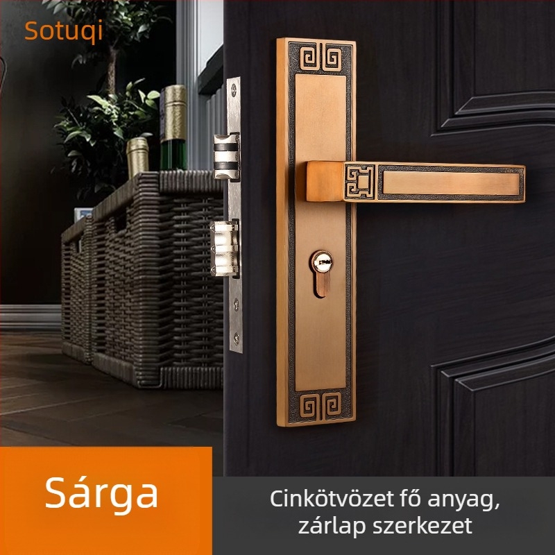 Beltéri ajtókhoz való kilincs-zár, univerzális, cinkötvözet, modell X9898, új kínai stílus