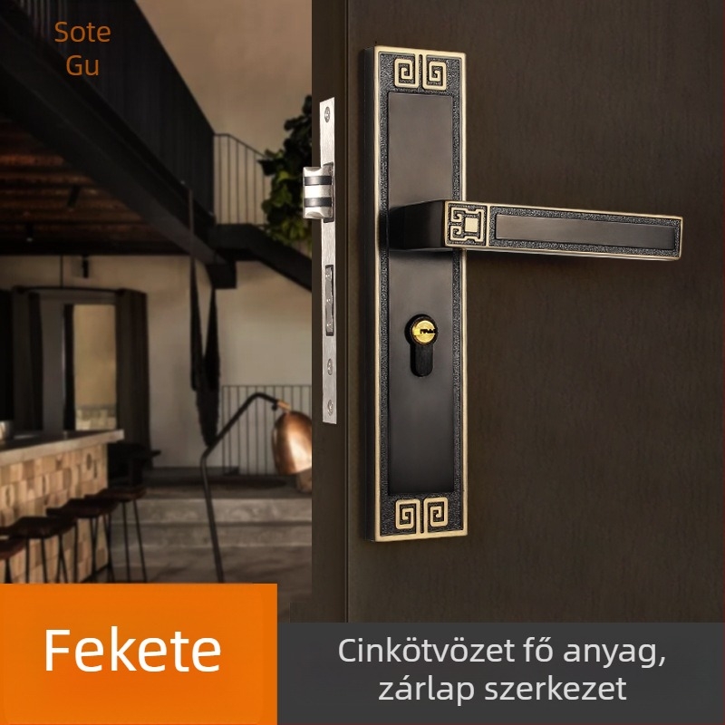 Beltéri ajtókhoz való kilincs-zár, univerzális, cinkötvözet, modell X9898, új kínai stílus