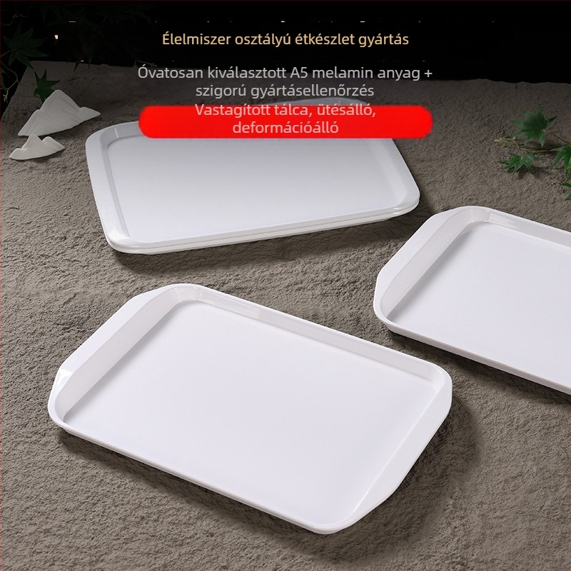 Belleren melaminás tálca téglalap alakú, modern egyszerű stílus, logó nyomtatás, testreszabás elérhető
