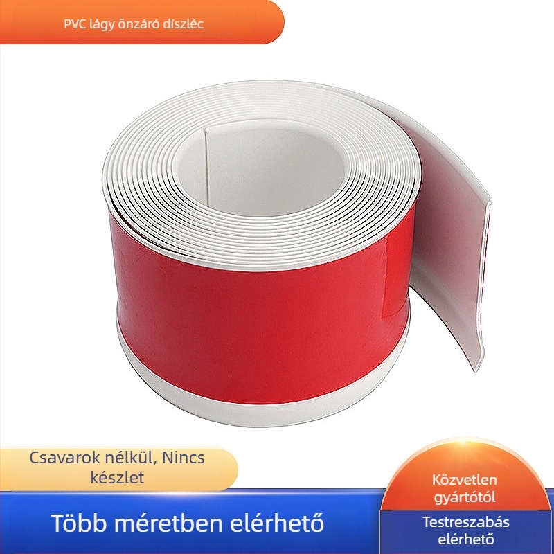 Öntapadós PVC sarokprofil, vízálló, sík/modern stílus, modellek L50, L80, L100