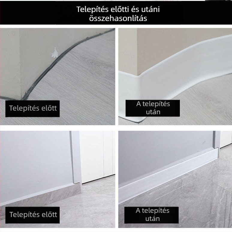 PVC öntapadós lábazati panel falra és lépcső sarokhoz, modell L100, modern minimalist stílus