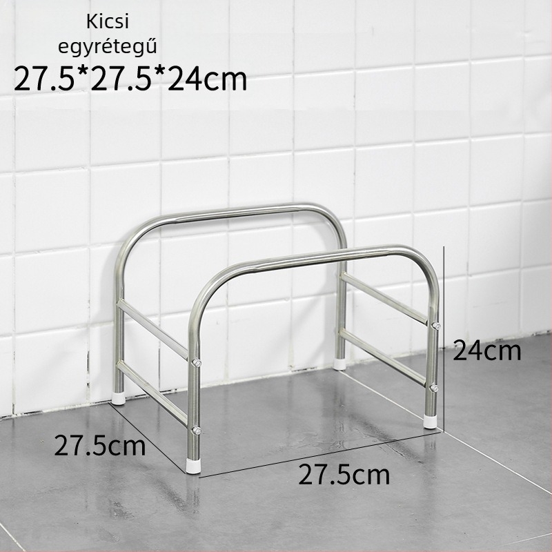 Rozsdamentes acél mosdóállvány padlón álló, kétpolcos, modell xg-16-25, sima felületű