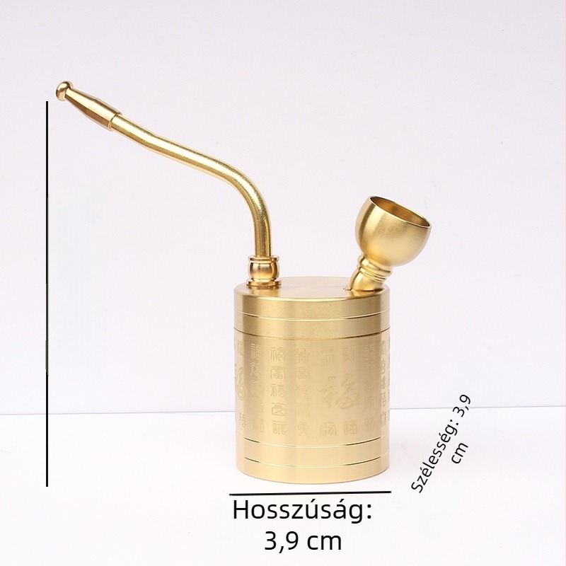 Réz vízipipa Four Fu mintázatú vízszűrővel, Tangteng N-601, modern minimalista dísztárgy, többfunkciós