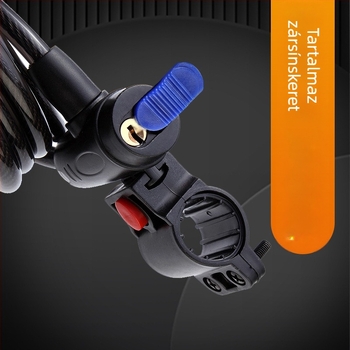 Összecsukható kerékpárzár acélkábeles, modell JTS, márka OPEL, útvonal kerékpárokhoz, 270 g