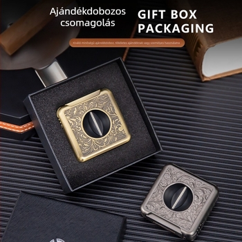 Hannicook Négy az egyben V-alakú szivarvágó, ötvözet cink + rozsdamentes acél, modell Hc-j04