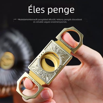 HANNICOOK Szivarvágó olló - Rozsdamentes acél, Kétélű, Elektroplattázott felület, Testreszabható