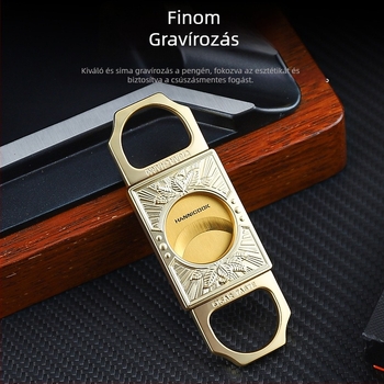 HANNICOOK Szivarvágó olló - Rozsdamentes acél, Kétélű, Elektroplattázott felület, Testreszabható