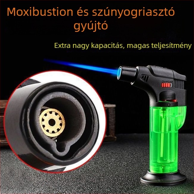 Moxibustion öngyújtó – Műanyag test, Újra feltölthető butános öngyújtó, Szélálló, Xia feng