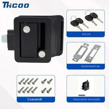 RV ajtózár, cink ötvözet, beépített szerelés, modell A7902-1112, kulcs nélküli