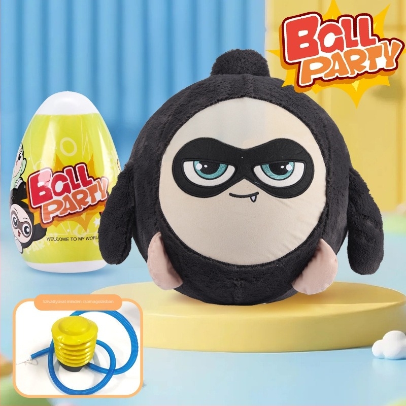 Tojás alakú felfújható plüss játék, rajzfilmszerű dizájn, PVC anyag