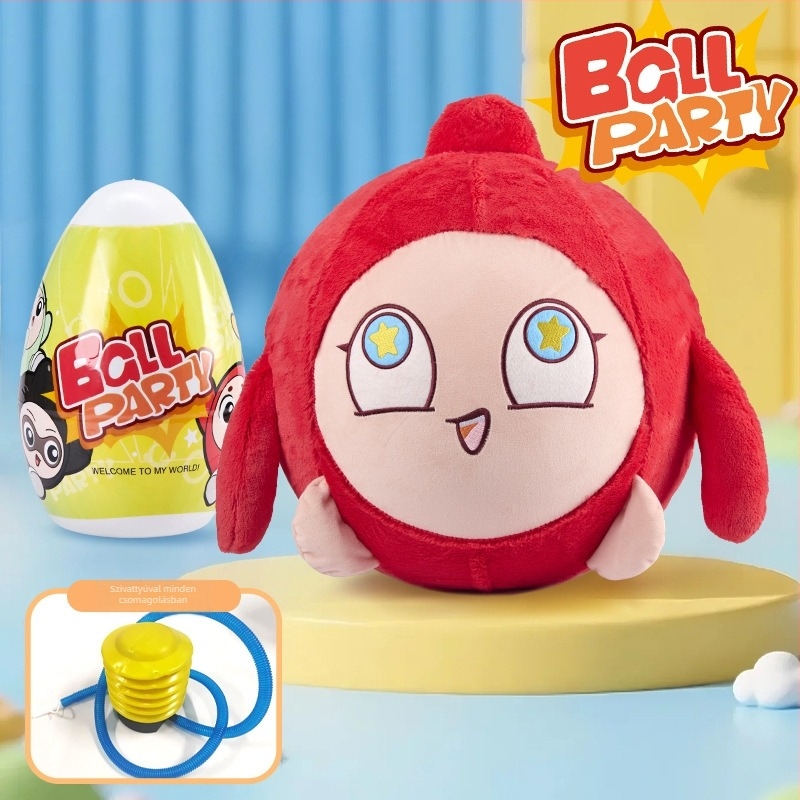 Tojás alakú felfújható plüss játék, rajzfilmszerű dizájn, PVC anyag