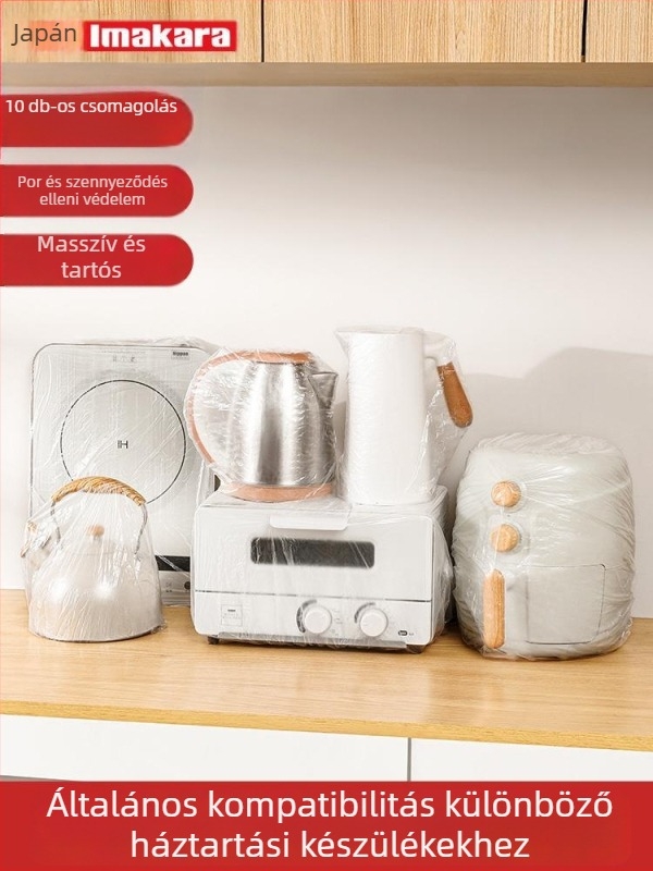 Egyszer használatos porvédő fedél a konyhához – rizsfőző és légsütő számára – műanyag, füstálló, vastag fólia