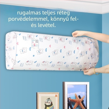 Légkondicionáló fedőhuzat, teljes lefedettség, nem szőtt anyag, modern minimalista stílus.