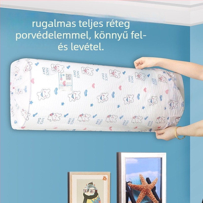 Légkondicionáló fedőhuzat, teljes lefedettség, nem szőtt anyag, modern minimalista stílus.