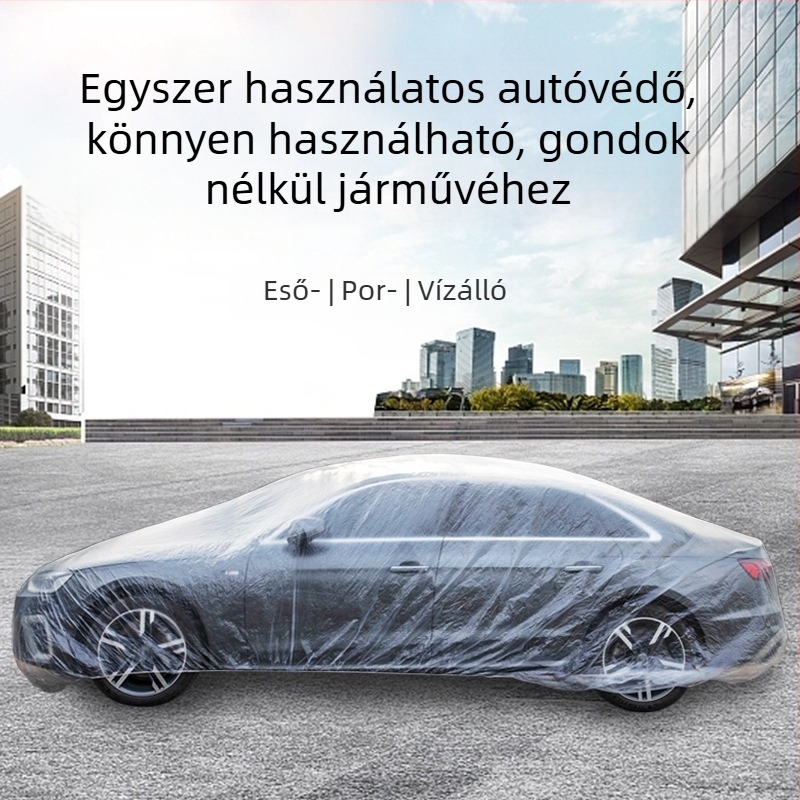 Autóvédő takaró, átlátszó PE-filmből, vastagított, eső- és porvédő, univerzális; Márka: Yin chun; Anyag: Egyéb; Testreszabhatóság: Igen; Alkalmazás: Autó; Stílus: Átlátszó