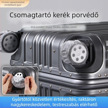 Univerzális egyszer használatos porvédő huzat a bőrönd kerekéhez — nemszőtt anyag, elasztikus, alkalmas bőröndökhöz, asztalokhoz és székekhez