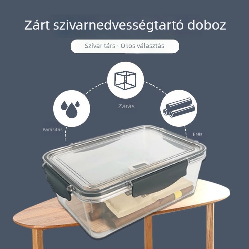 Huabei Szivar Humidor Doboz – PET Anyag, Zárható Nedvesség- és Kártevőbiztos, 20 Darabos Készlet, Testreszabható