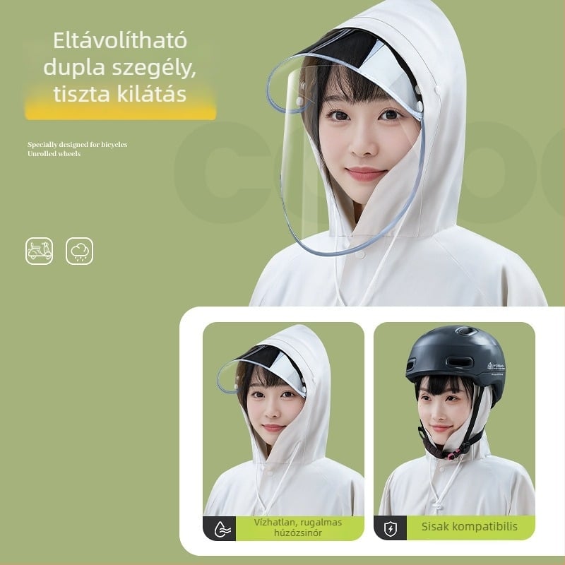 Felnőtt kerékpáros esőponcsó PVC anyagból, egy személyre