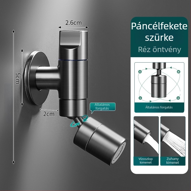 Réz anyagú falba építhető mosdócsap hosszított kivitel, csöpögésmentes, modell 825, fürdőszobához és erkélyhez