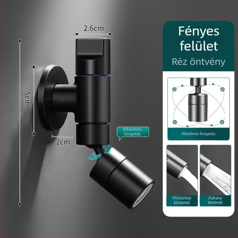 Réz anyagú falba építhető mosdócsap hosszított kivitel, csöpögésmentes, modell 825, fürdőszobához és erkélyhez