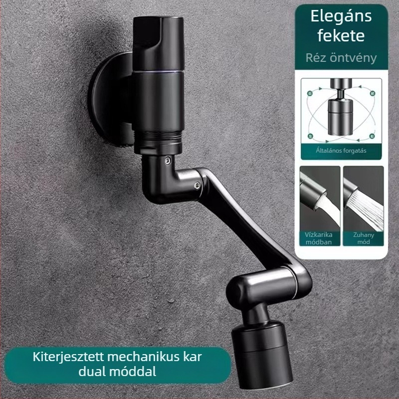 Réz anyagú falba építhető mosdócsap hosszított kivitel, csöpögésmentes, modell 825, fürdőszobához és erkélyhez