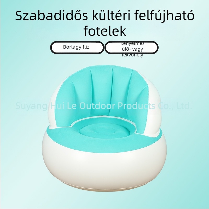 Felfújható egyszemélyes kanapé irodai és otthoni használatra, hordozható és összecsukható kültérre (PVC; 1 személy; levegőpumpa; 1200)