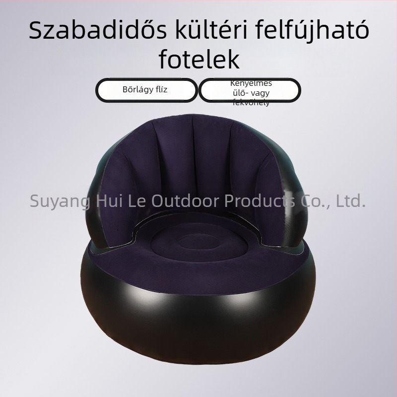Felfújható egyszemélyes kanapé irodai és otthoni használatra, hordozható és összecsukható kültérre (PVC; 1 személy; levegőpumpa; 1200)