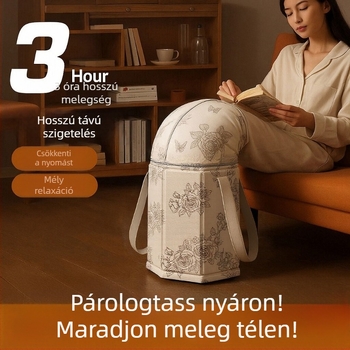 Összecsukható mély lábfürdő tartály fedéllel, otthoni használatra, vízálló textil anyagból, vastag falú kivitel, vízszint 25 cm felett