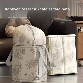 Összecsukható mély lábfürdő tartály fedéllel, otthoni használatra, vízálló textil anyagból, vastag falú kivitel, vízszint 25 cm felett