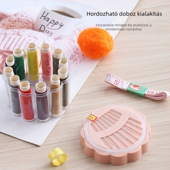 Varró doboz készlet thimble-rel, keresztszemes eszközök, hordozható, mini tárolás