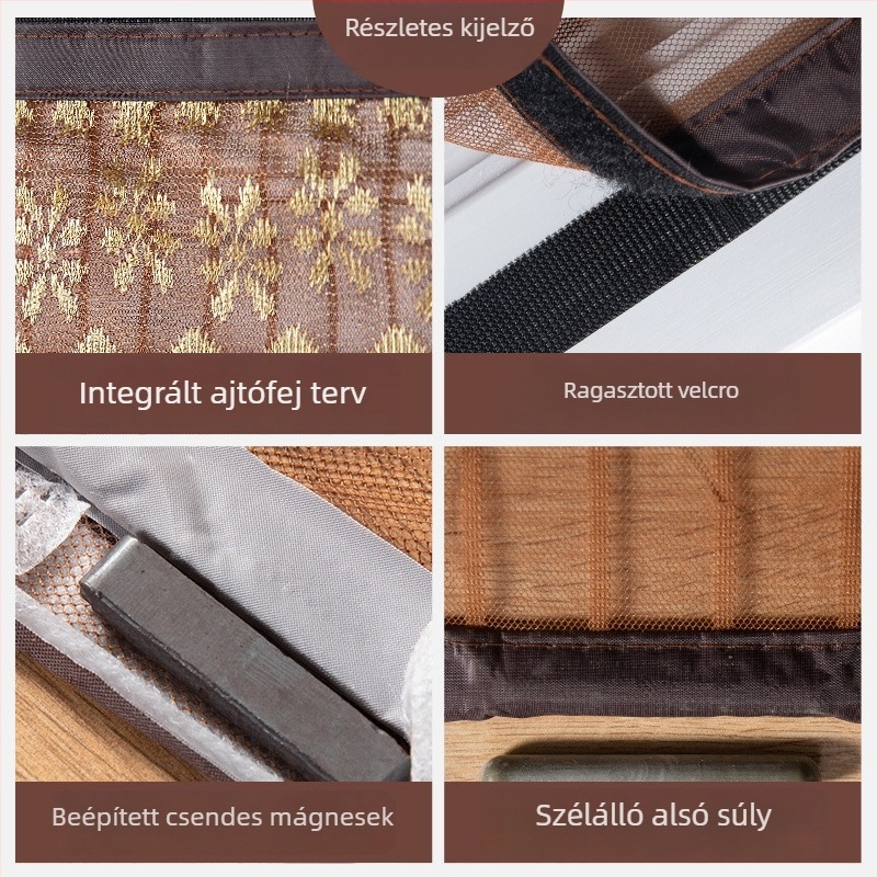 Ajtó szúnyogháló-függöny a hálószobába, modern, minimalist stílus, növényi mintázat