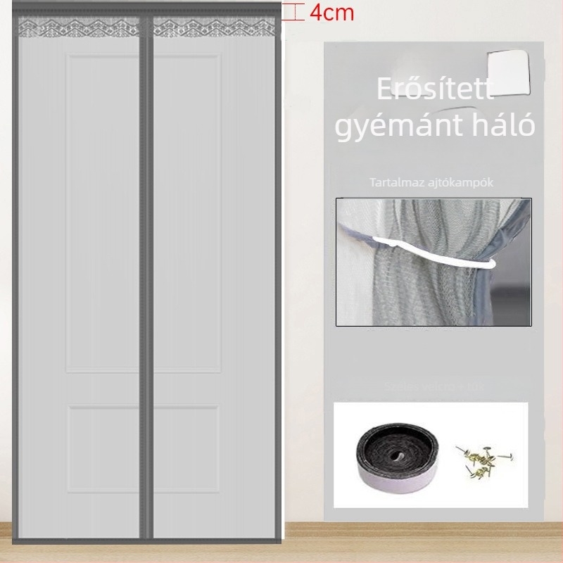 Ajtó szúnyogháló-függöny a hálószobába, modern, minimalist stílus, növényi mintázat