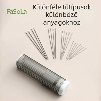 Hordozható zseb tű- és cérnáz készlet, tűtartó doboz, PC/ABS/szénacél, 360 darab, DZ-844
