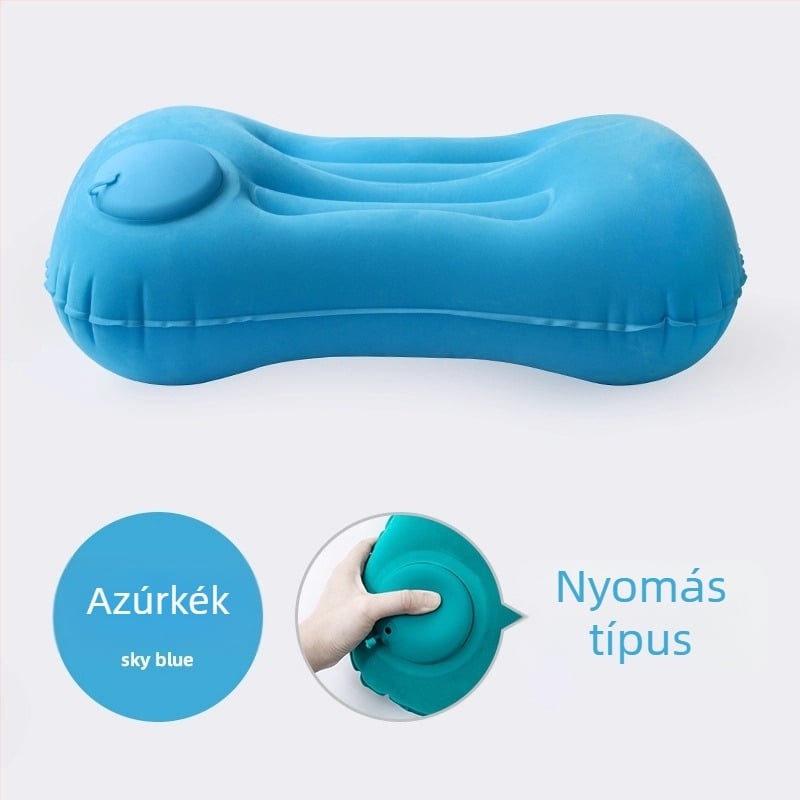 Felfújható utazópárna deréktámasz-támogatással, összecsukható, 122 g, vastagított levegőpárna