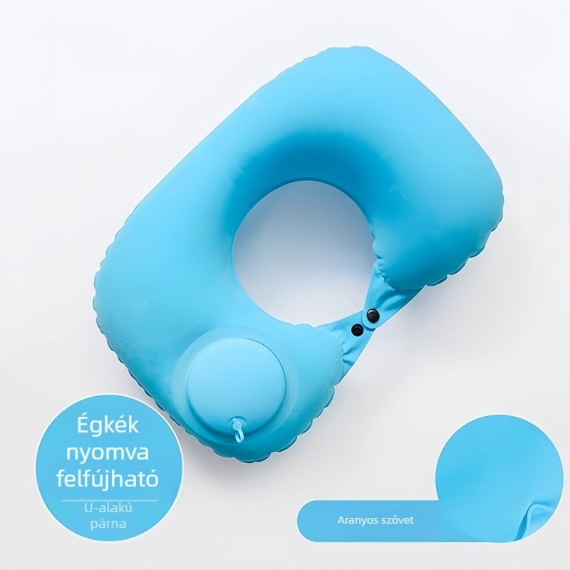 Felfújható utazópárna deréktámasz-támogatással, összecsukható, 122 g, vastagított levegőpárna