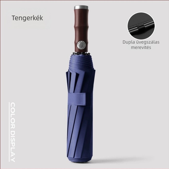 Automata összecsukható esernyő 10 bordás rostos váz, 190T anyagú vászon, UPF50+ védelem, logó nyomtatás