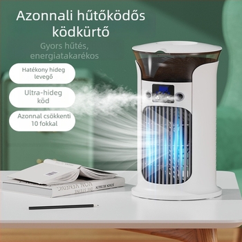 USB asztali levegőhűtő permetező funkcióval, 3-lapátos DC kefés motor, 3 fokozatú légáram, csendes működés <36 dB, 3.7V 5W