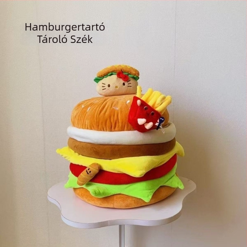 Kerek flanel tároló ülőke, multifunkcionális tároló pad, 12 L kapacitás, 100 kg teherbírás, Modell 001