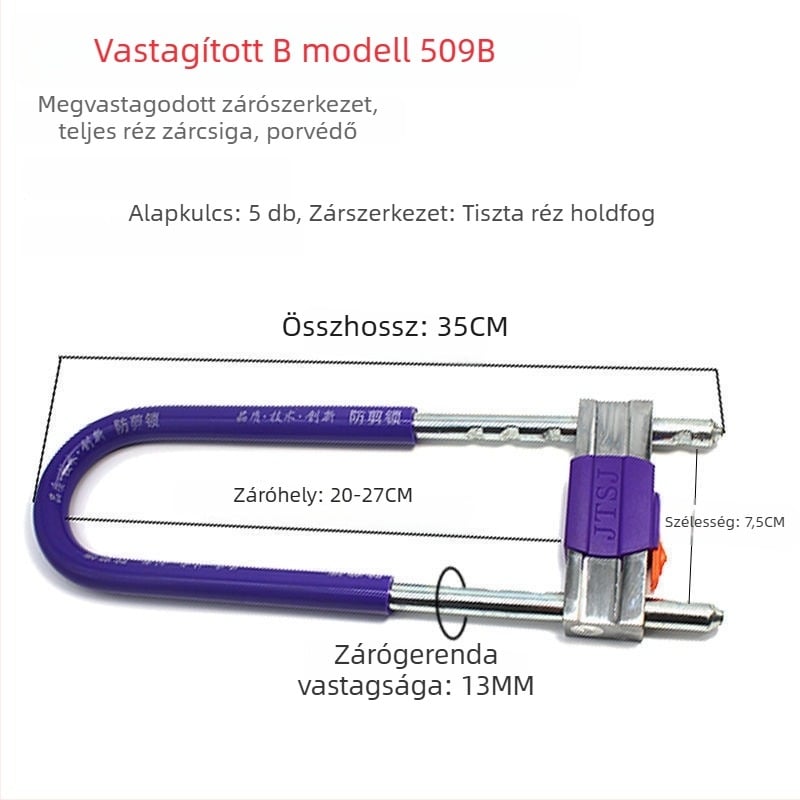 Ü-alakú üvegajtó zár, meghosszabbított kivitel, dupla nyílású csúszóajtóhoz, lopás elleni zár, cinkötvözet, modell 1, új kínai stílus, irodai és üzlethelyiségi használatra
