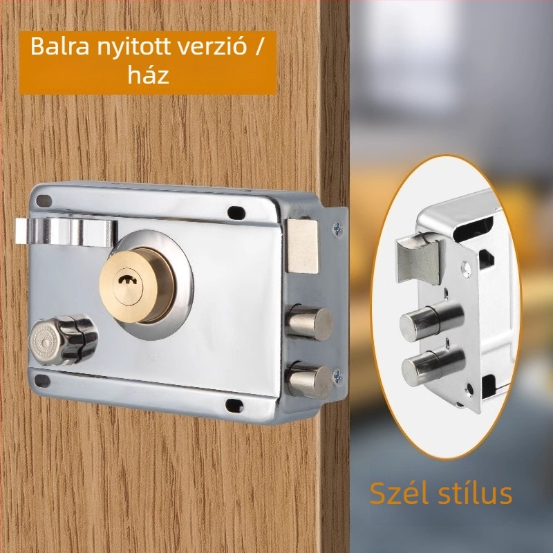 Retesz-zár rozsdamentes acélból, lopás elleni védelemmel és betörés elleni kialakítással – otthoni használatra, márka Shouli, modell JCJCJYWJMS-2021817-D