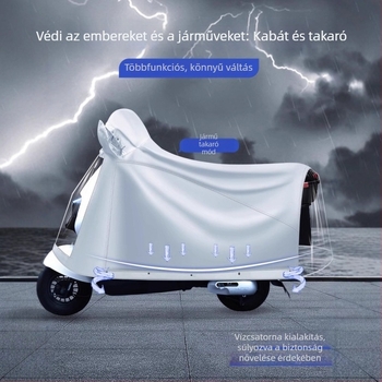Motorkerékpárhoz/elektromos robogóhoz készült teljes testű esőköpeny, Oxford anyag, PVC vízálló réteg, vastag stílus, 22 denier, Modell ZY-5029