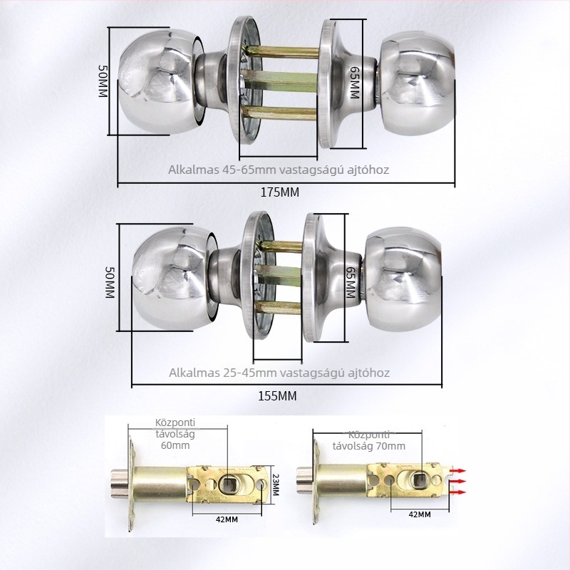 Gu Rui 588 Rozsdamentes acél ajtózár beltéri ajtókhoz
