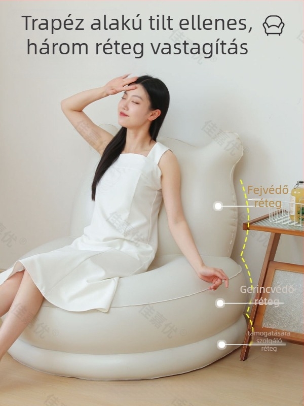 Egyszemélyes felfújható ágy-kanapé beépített pumpával, extra magas és extra vastag PVC felülettel, Jia Jia You